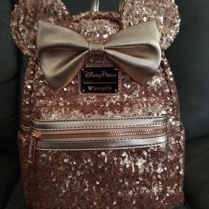 Loungefly Minnie Rose Gold Mini Backpack